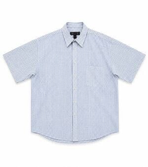 Daniel K Men's XL Blue White Check Short Sleeve Woven Button-Up Shirt Pockets
